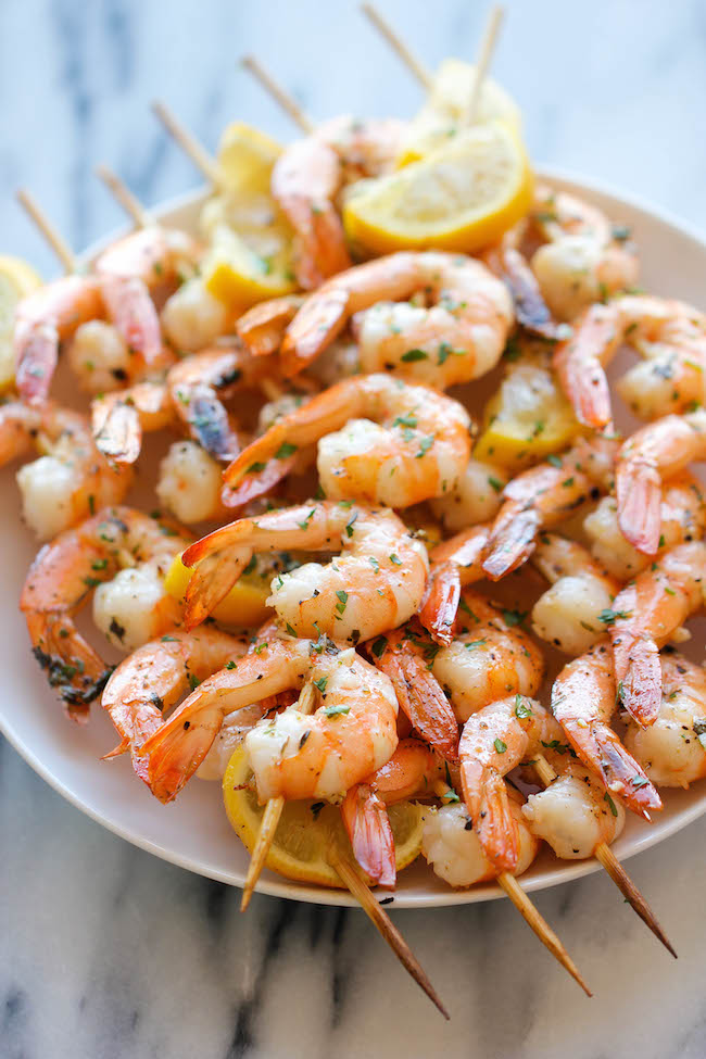 Lemon Garlic Shrimp Kabobs - The easiest, most flavorful way to prepare shrimp – so perfect for summer grilling or roasting!