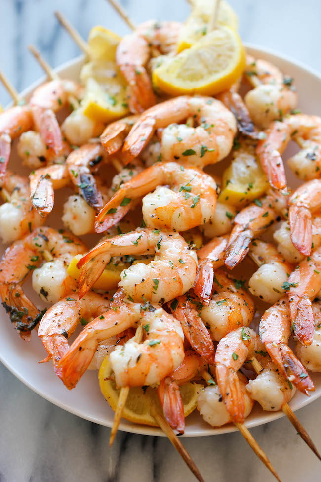 Lemon Garlic Shrimp Kabobs - The easiest, most flavorful way to prepare shrimp - so perfect for summer grilling or roasting!