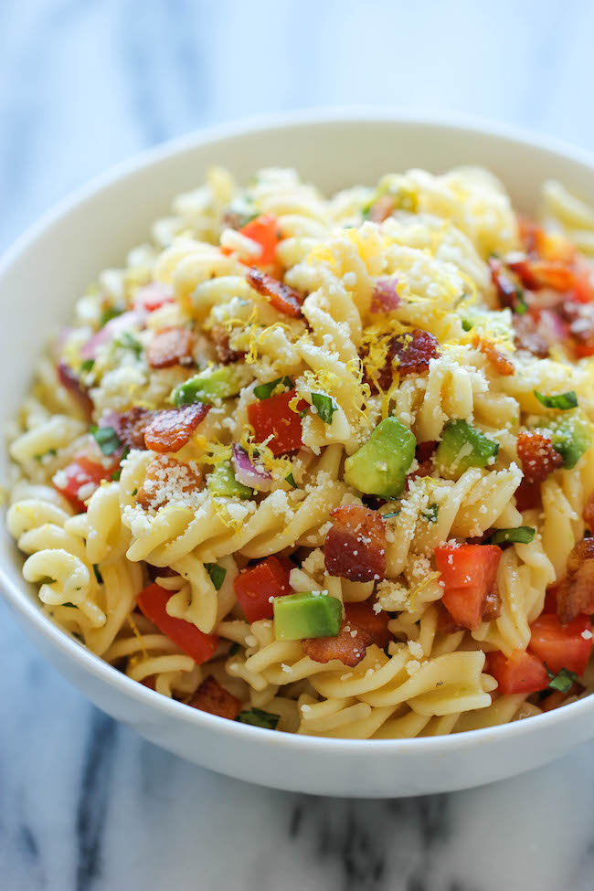 Bacon Avocado Pasta - An easy 20 minute pasta dish loaded with fresh avocado, crisp bacon and Parmesan goodness!