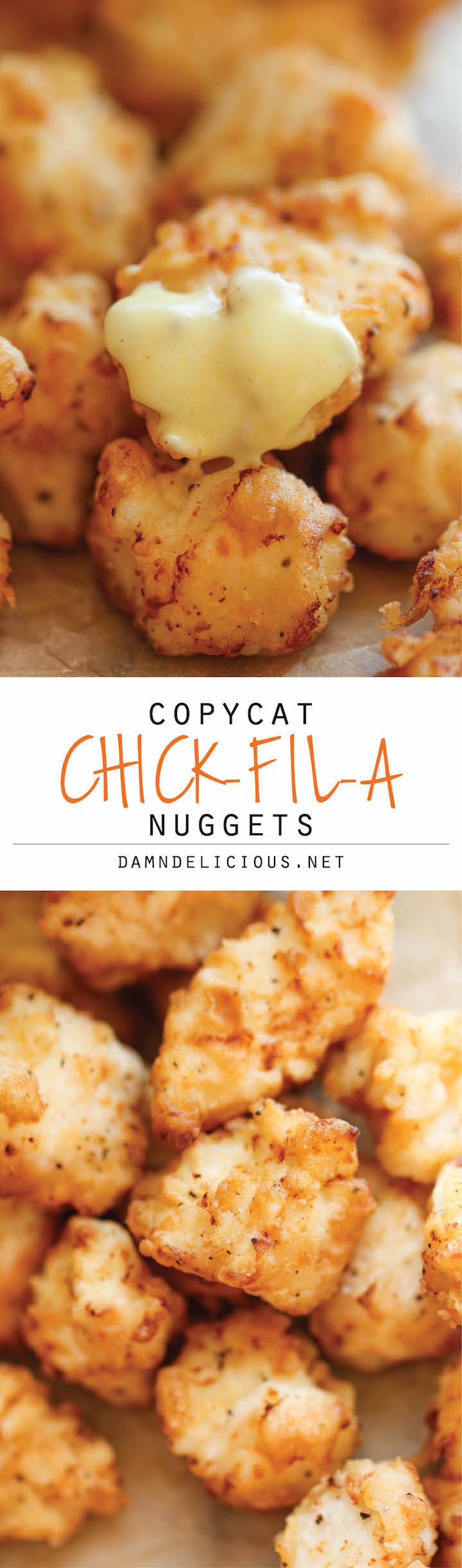 Copycat Chick-fil-A Nuggets - Just like Chick-Fil-A, but it tastes 10000x better! And the homemade honey mustard is out of this world!