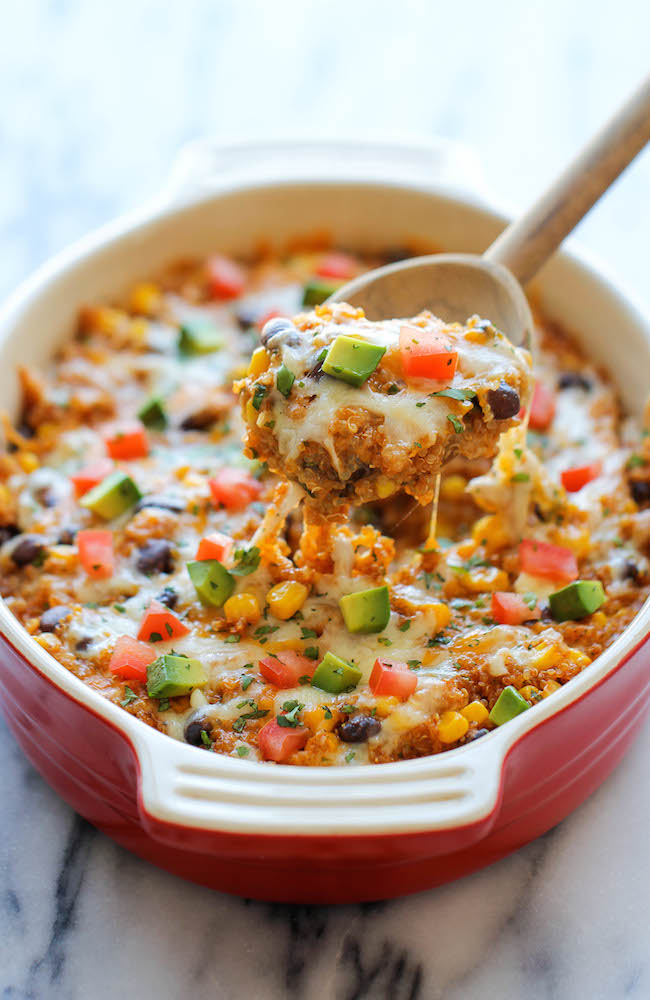 Slow Cooker Quinoa Enchilada Casserole (Vegan) - Jessica in the Kitchen