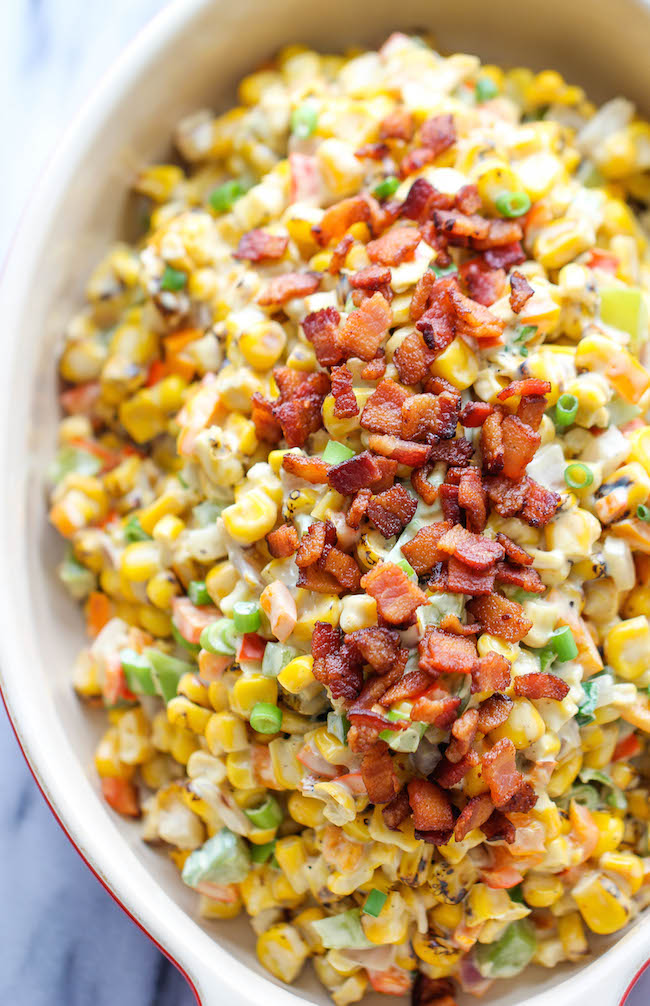 Bacon Corn Dip - This dip is unbelievably creamy and addicting. It's so good, you'll want to just skip the chips and eat this with a spoon!