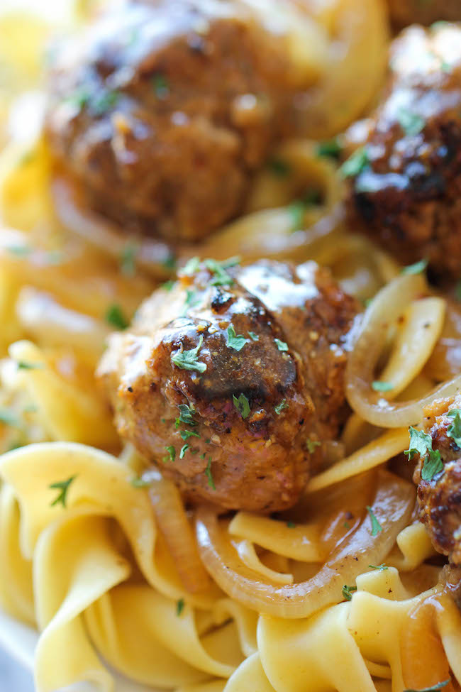 Salisbury Steak Meatballs - Easy, simple and so comforting. It's so good, the family will be begging for seconds and thirds!