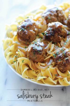 Salisbury Steak Meatballs - Damn Delicious