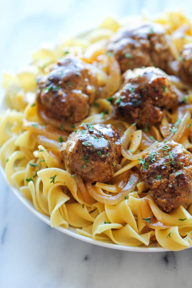 Salisbury Steak Meatballs - Easy, simple and so comforting. It's so good, the family will be begging for seconds and thirds!