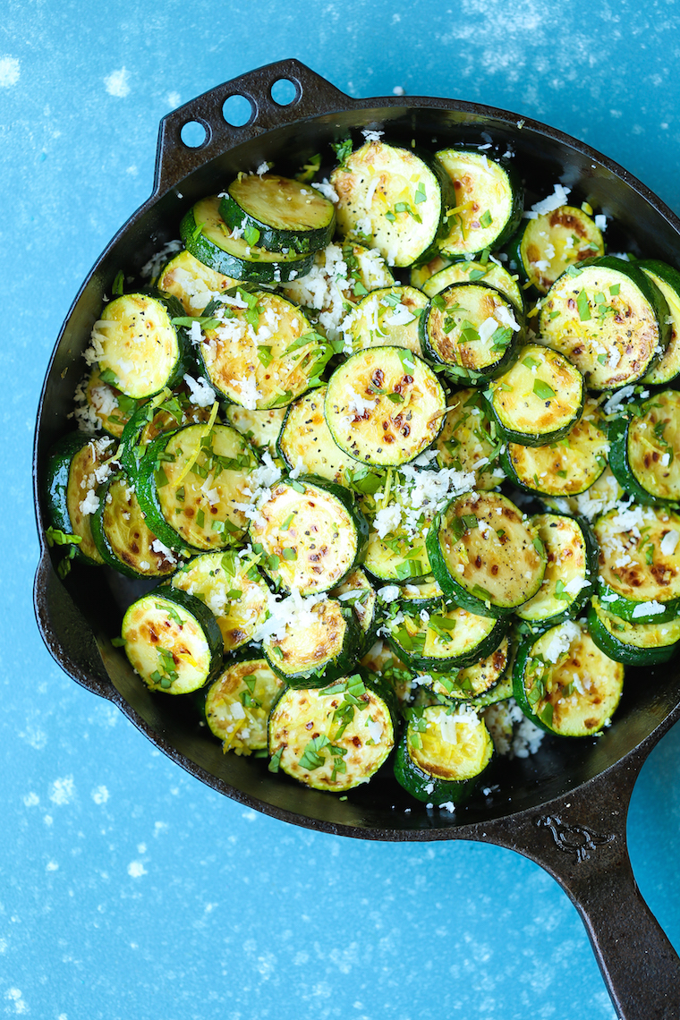 Griddled courgettes with lemon and garlic recipe