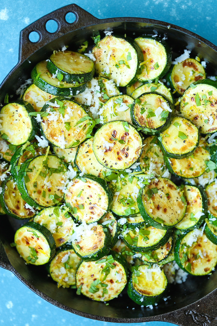 Parmesan Lemon Zucchini - The most amazing zucchini side dish made in 10 min. It's so easy and effortless, you'll want to make this every single night!