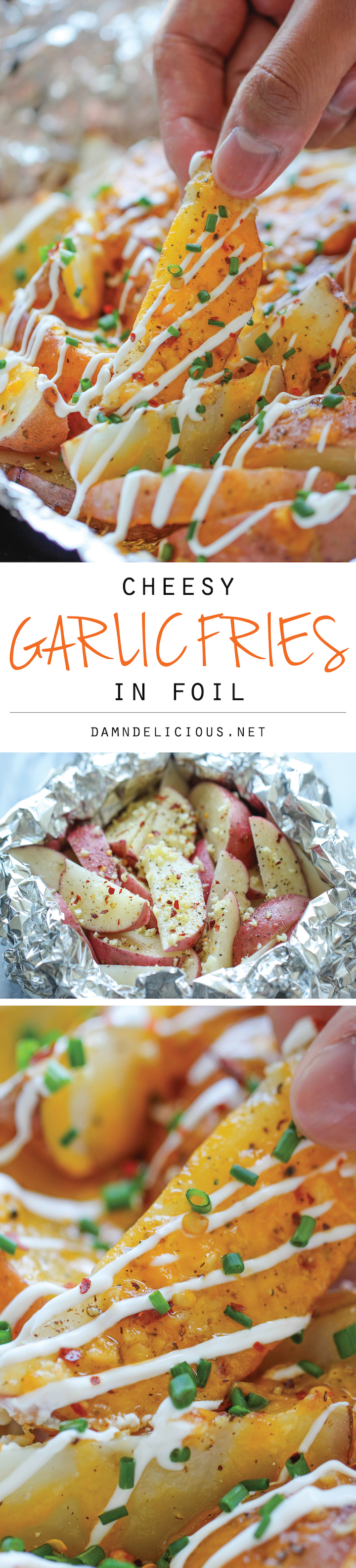 Grilled Foil-Pack Cheesy Fries, Recipe