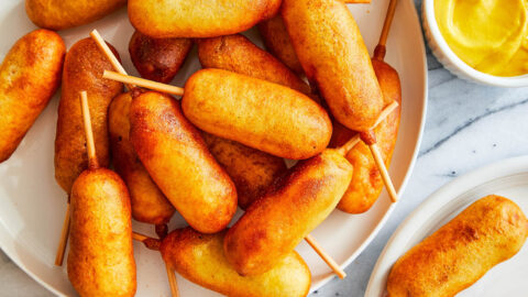 Homemade mini shop corn dogs