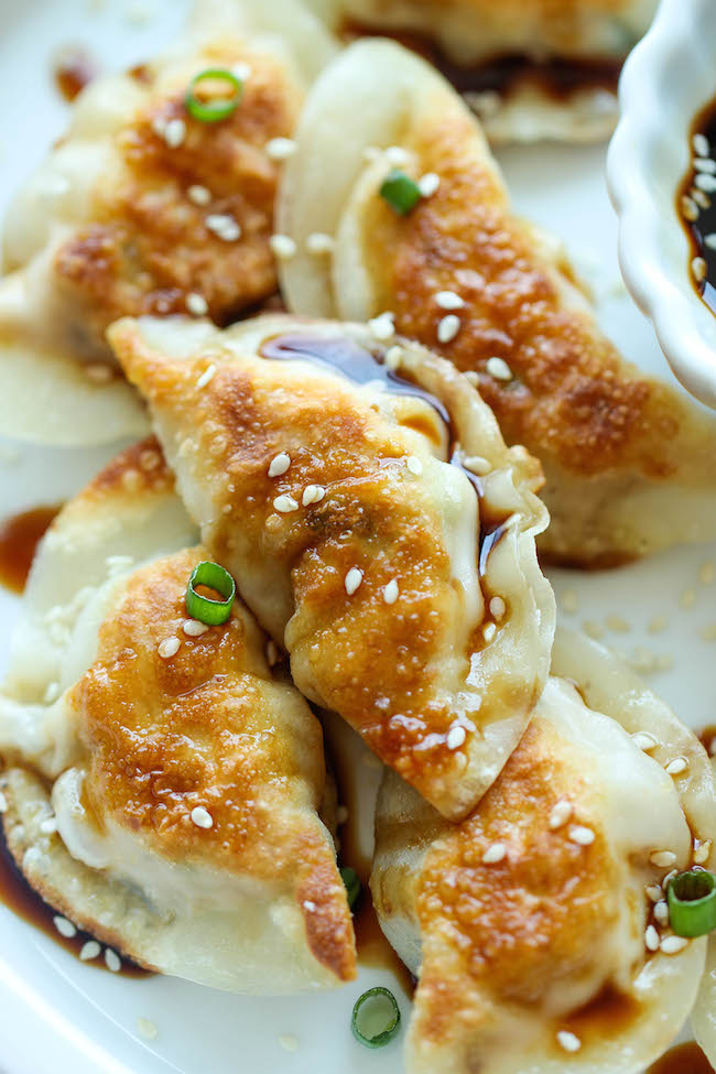 Sesame Chicken Potstickers - Damn Delicious