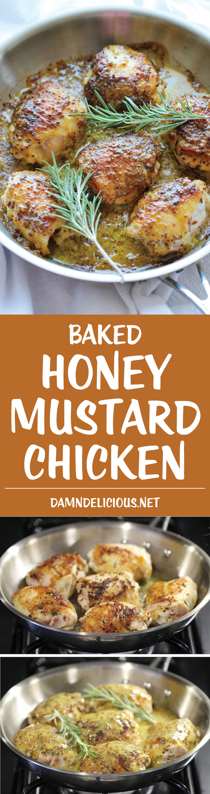Baked Honey Mustard Chicken - The creamiest honey mustard chicken ever! It's so good, you'll want to eat the honey mustard itself with a spoon!