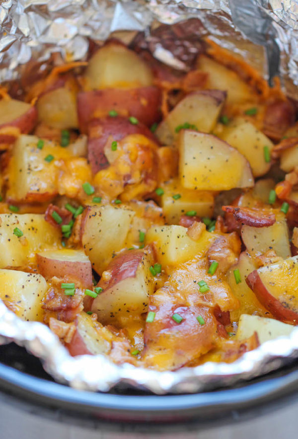 Slow Cooker Cheesy Bacon Ranch Potatoes Damn Delicious