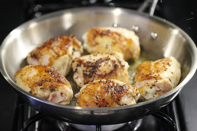 Baked Honey Mustard Chicken - The creamiest honey mustard chicken ever! It's so good, you'll want to eat the honey mustard itself with a spoon!