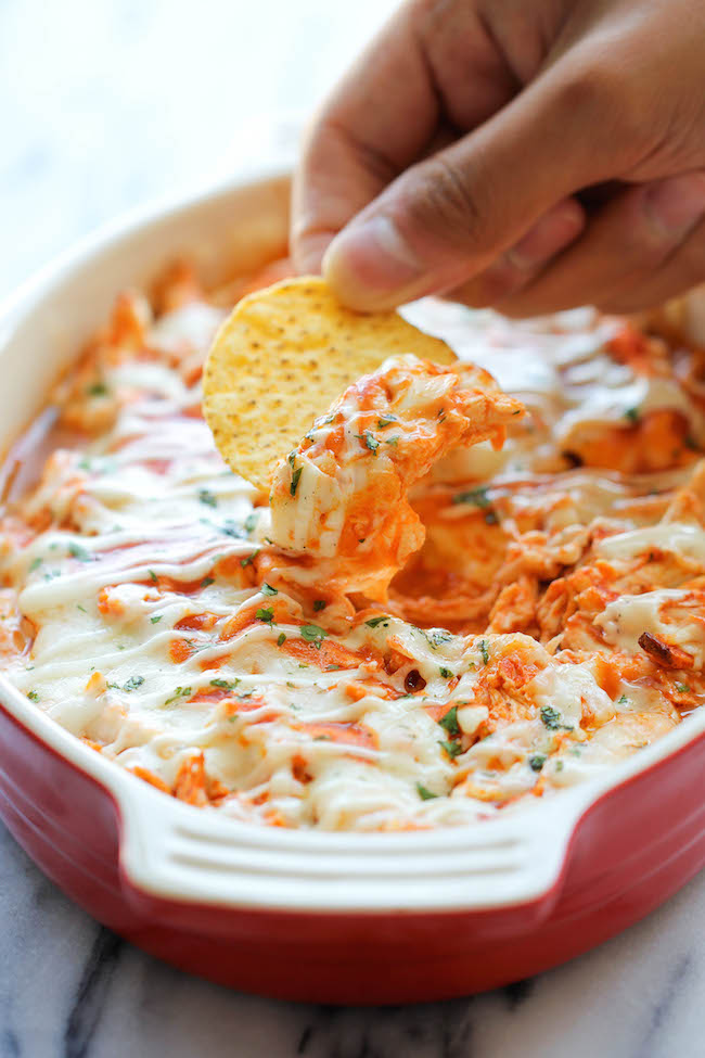 Buffalo Chicken Dip - Buffalo chicken wings turned into the easiest, creamiest, and cheesiest dip ever! Perfect for game day!