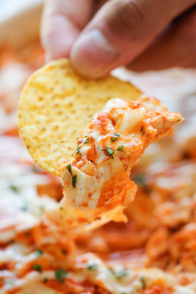 Buffalo Chicken Dip - Buffalo chicken wings turned into the easiest, creamiest, and cheesiest dip ever! Perfect for game day!