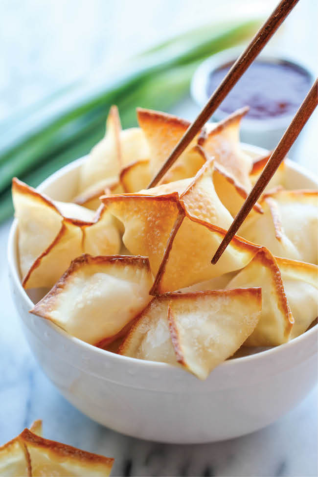 Baked Cream Cheese Wontons Damn Delicious