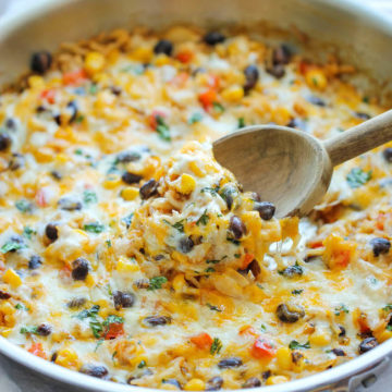 Cheesy Enchilada Rice Skillet - Damn Delicious