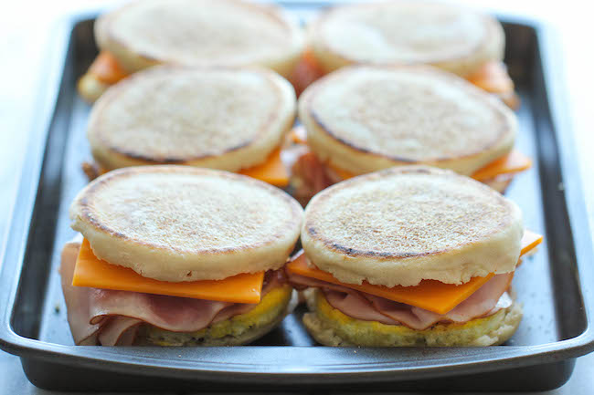 Freezer Sausage, Egg, and Cheese Breakfast Sandwiches - Damn Delicious