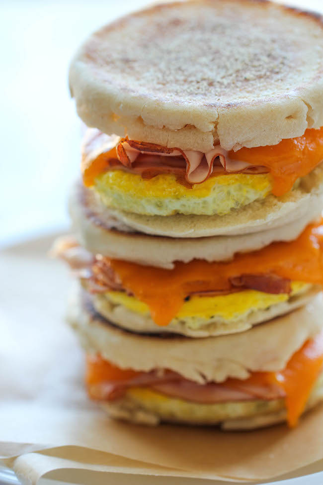 Freezer Sausage, Egg, and Cheese Breakfast Sandwiches - Damn Delicious