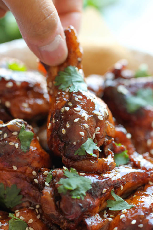 Slow Cooker Sticky Chicken Wings Damn Delicious
