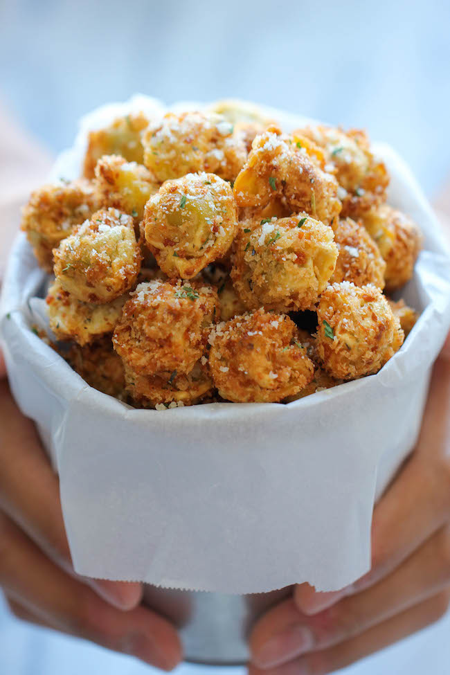 Parmesan Tortellini Bites - Crisp, crunchy, parmesan-loaded tortellini bites - so good, you won't be able to stop eating these!