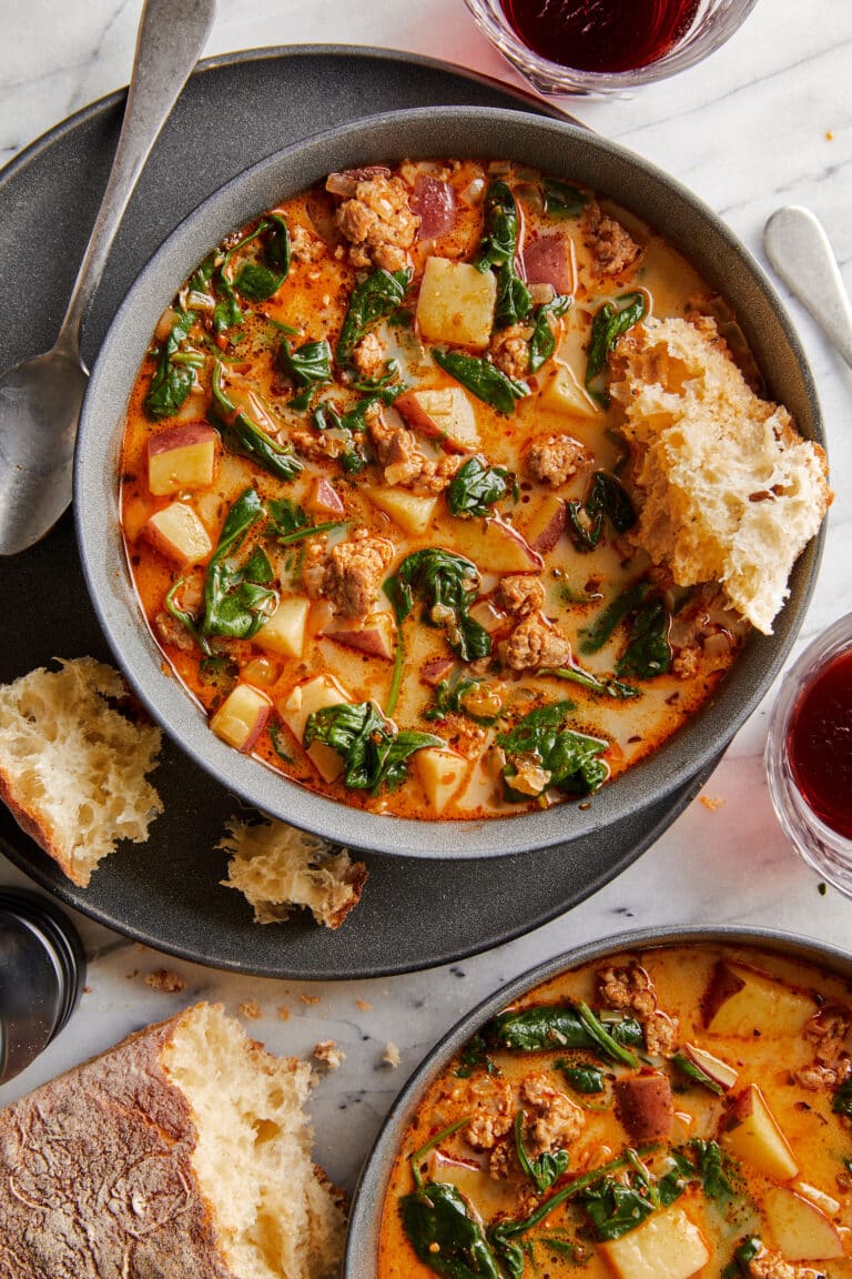 Sausage, Potato and Spinach Soup - Damn Delicious