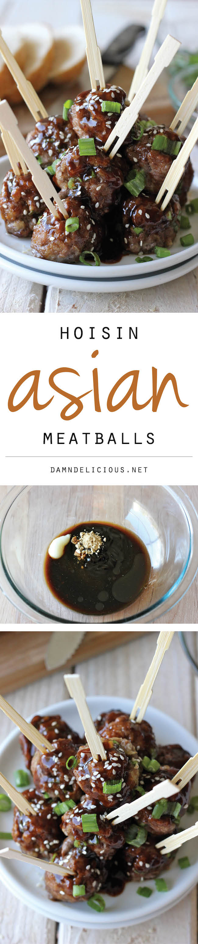 Hoisin Asian Meatballs - These juicy, tender meatballs are smothered with a sweet Hoisin glaze!