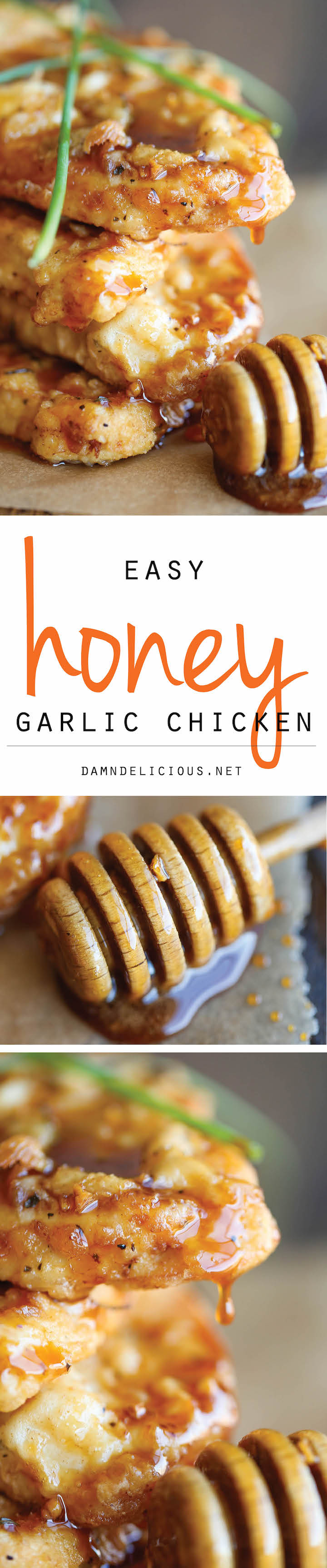Honey Garlic Chicken - The most amazing crisp-tender chicken with a honey garlic sauce that is out of this world!