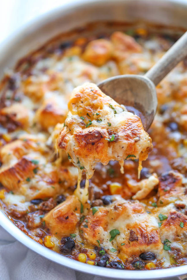 One Pan Enchilada Bake Damn Delicious