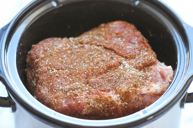 Slow Cooker Pork Carnitas - The easiest carnitas you will ever make in the crockpot, cooked low and slow for the most amazing fall-apart tender goodness!