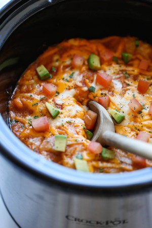 Slow Cooker Enchilada Stack - Damn Delicious