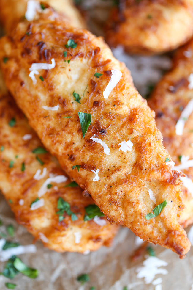 Coconut Chicken Tenders - Crisp, crunchy chicken tenders that are sure to be a hit for everyone in the family. So quick, simple and easy too!