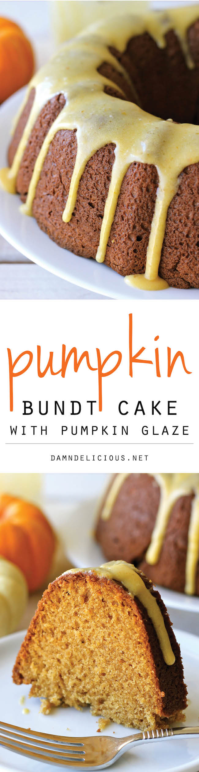 Pumpkin Bundt Cake with Pumpkin Glaze - A perfect fall cake that you'll want to make it all year long!