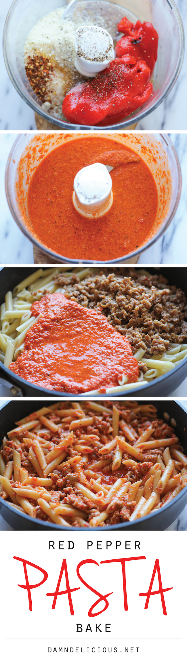 Red Pepper Pasta Bake - A quick and easy cheesy pasta bake that the whole family will love!
