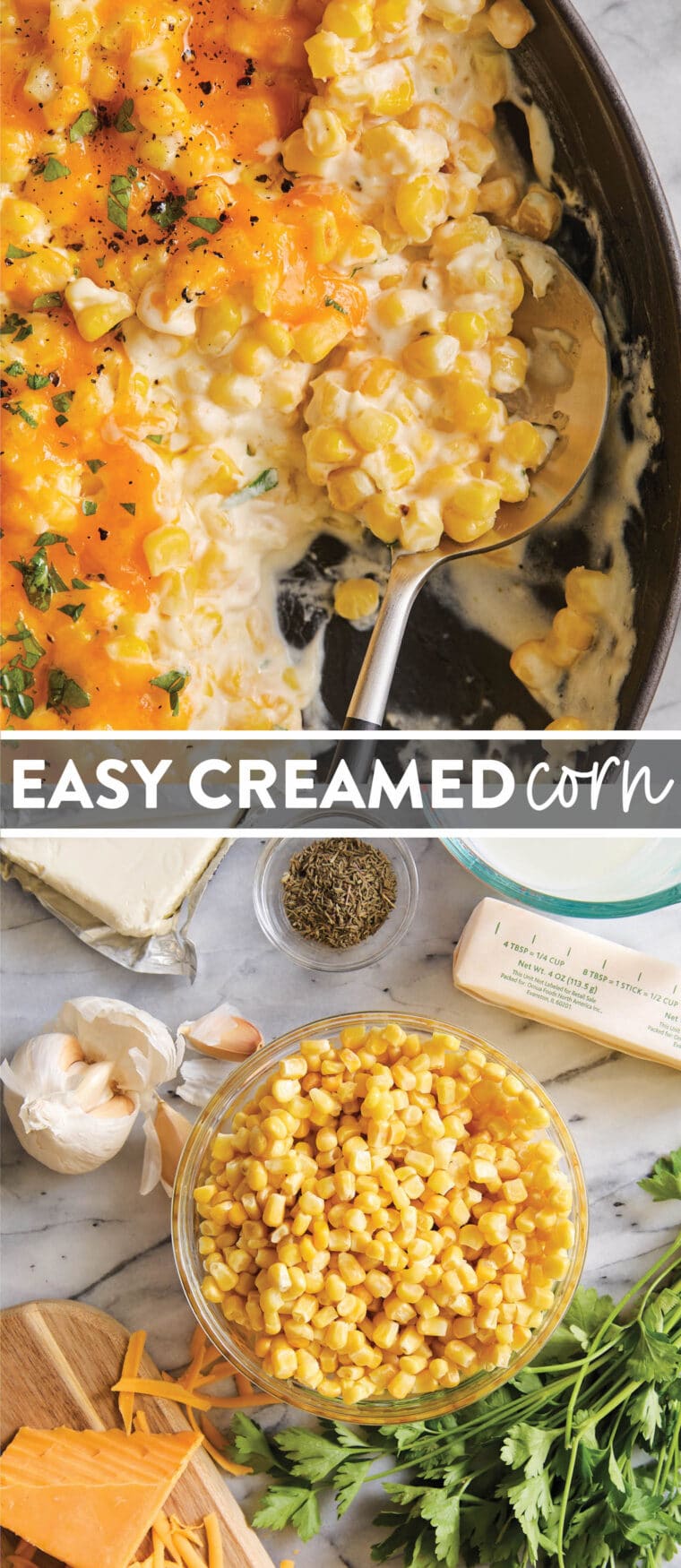 Easy Creamed Corn - The creamiest, most amazing creamed corn you will ever have - and it's so easy to make, it's practically fool-proof!