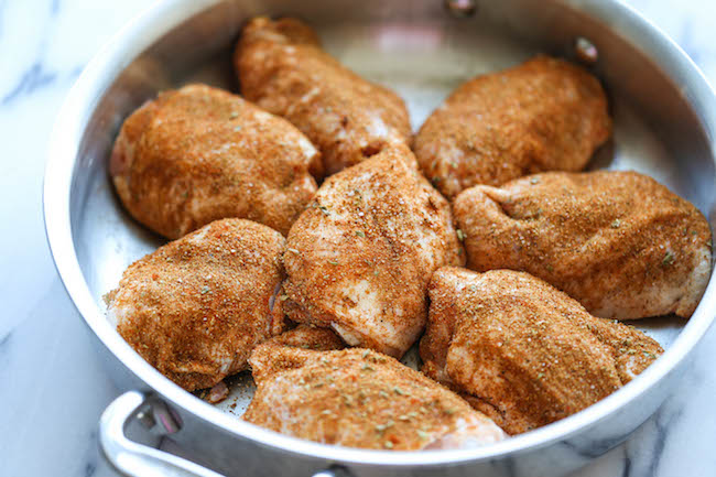 Southwest Buttermilk Baked Chicken - The most flavorful chicken you will ever make, baked to absolute crisp-tender, juicy perfection! 207 calories each.