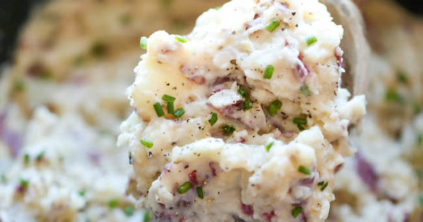 Slow Cooker Garlic Mashed Potatoes - Damn Delicious