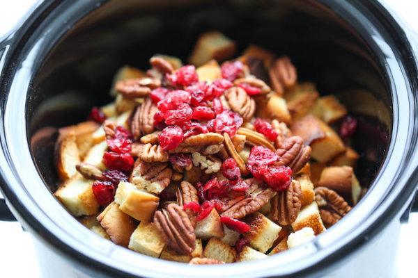 Slow Cooker Cranberry Pecan Stuffing Damn Delicious