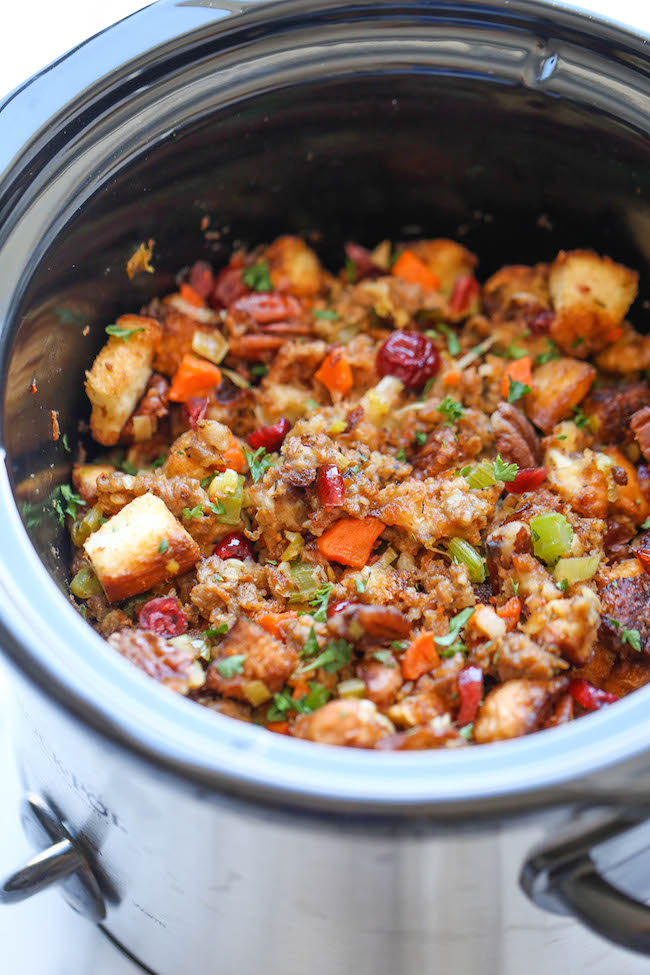 Slow Cooker Cranberry Pecan Stuffing | Last Minute Thanksgiving Dinner Ideas Your Family Will Be Grateful For