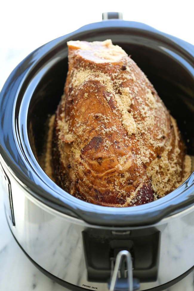 Crockpot Ham with Maple Brown Sugar Glaze