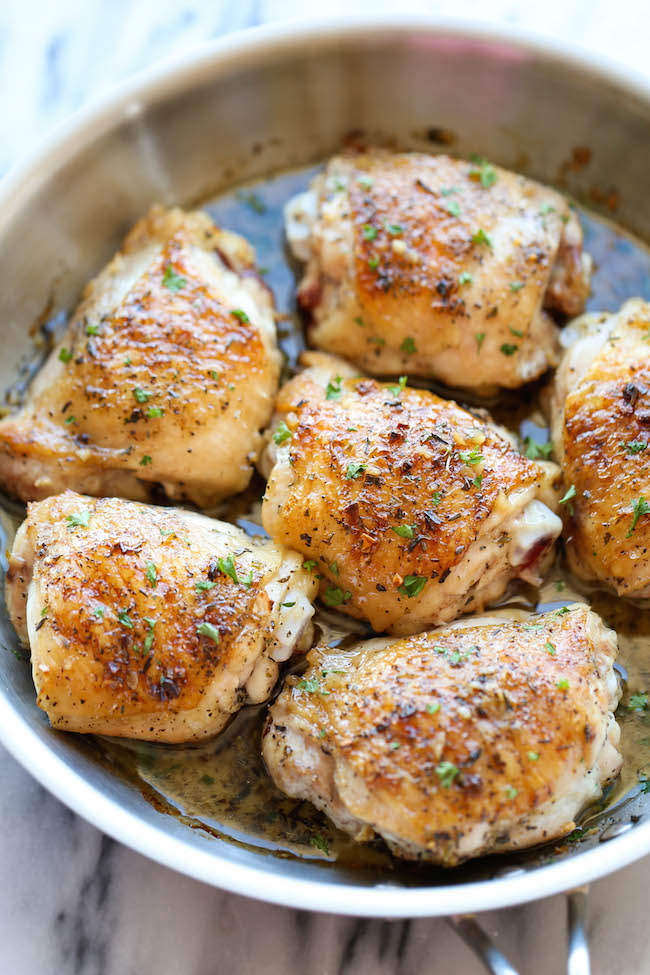 Garlic Brown Sugar Chicken - The best and easiest chicken ever, baked to crisp-tender perfection along with the most amazing sweet garlic sauce!