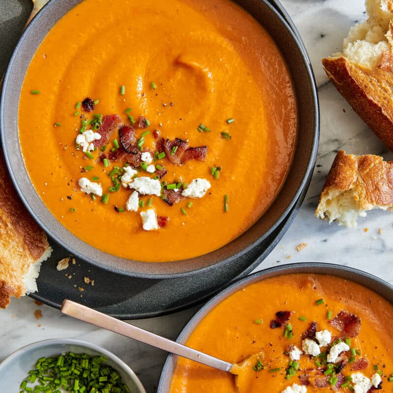 Roasted Butternut Squash and Bacon Soup