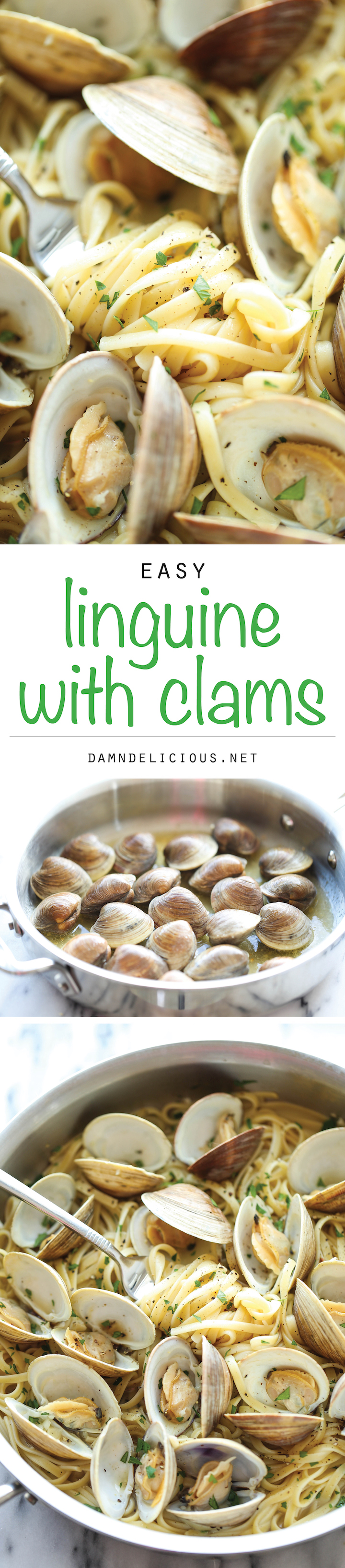Easy Linguine with Clams - The easiest, budget-friendly pasta you will ever make, and it'll be on your dinner table in just 15 min. It's just THAT easy!