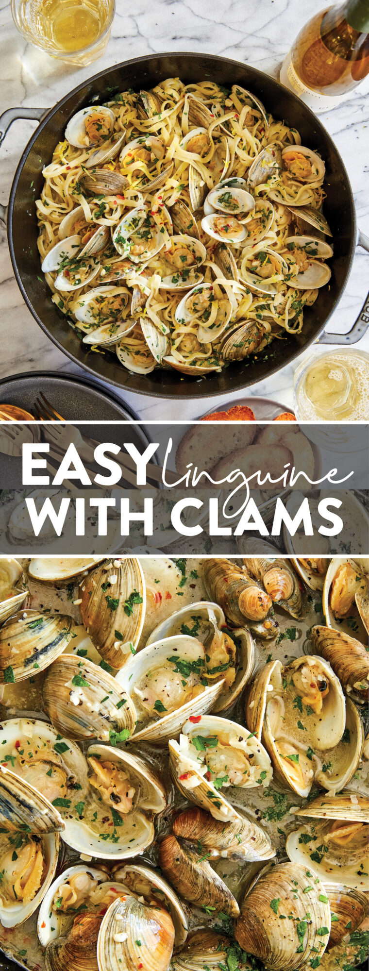 Easy Linguine with Clams - The easiest, budget-friendly pasta you will ever make, and it'll be on your dinner table in just 30 min. It's just THAT easy!