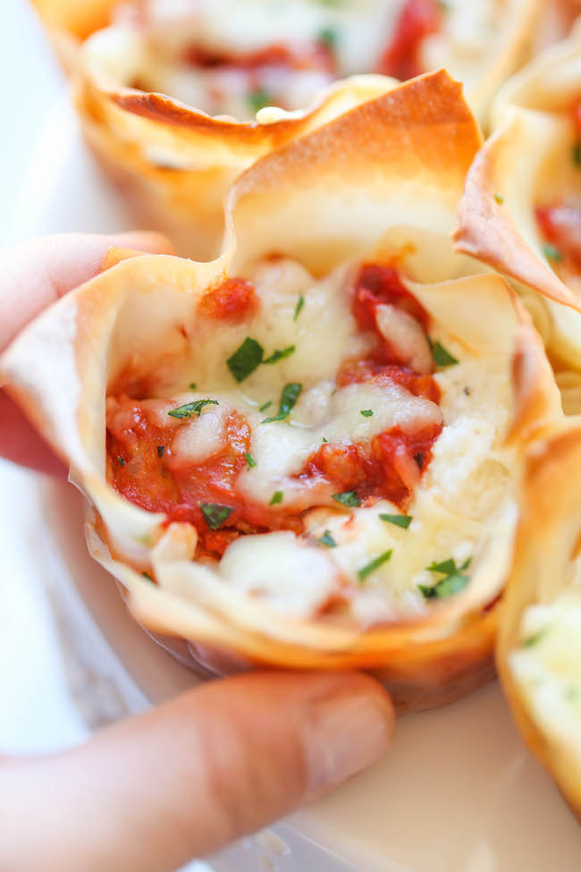Mini Lasagna Cups - The easiest, simplest lasagna you will ever make, conveniently made into single-serving portions!