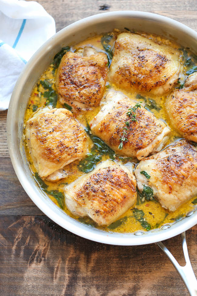 Lemon Butter Chicken - Easy crisp-tender chicken with the creamiest lemon butter sauce ever - you'll want to forget the chicken and drink the sauce instead!