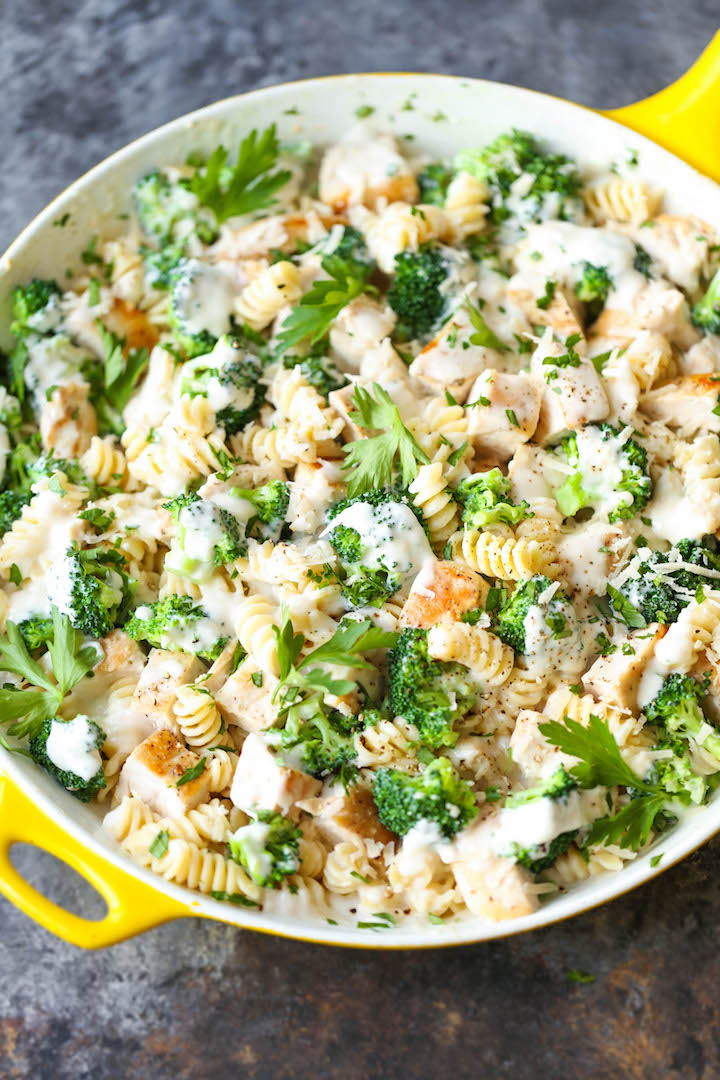 Chicken And Broccoli Alfredo Damn Delicious