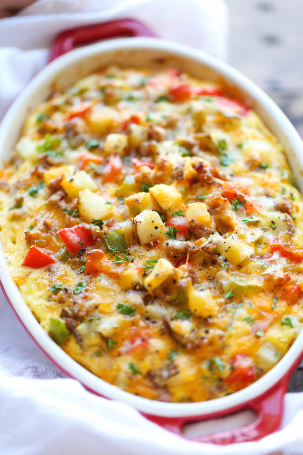 Cheesy Breakfast Casserole Damn Delicious