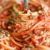 Spaghetti with Tomato Cream Sauce