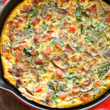 Bacon Mushroom Spinach Frittata Damn Delicious